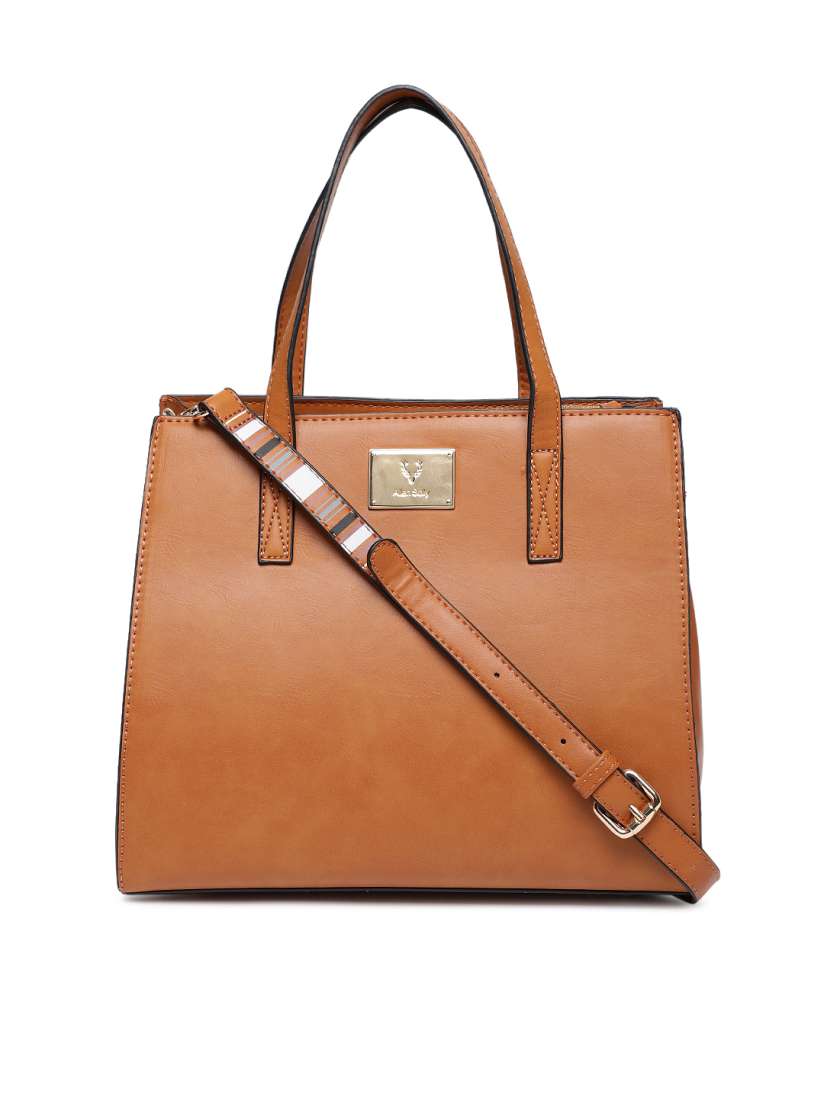Buy Allen Solly Tan Solid Handheld Bag Handbags for Women 8362257 Myntra
