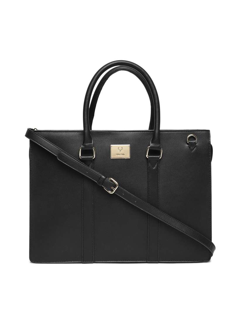 Buy Allen Solly Black Solid Handheld Bag Handbags for Women 8362259 Myntra