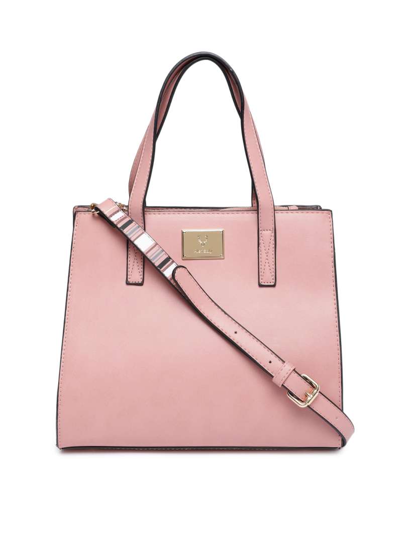 Allen solly pink solid handheld bag sale