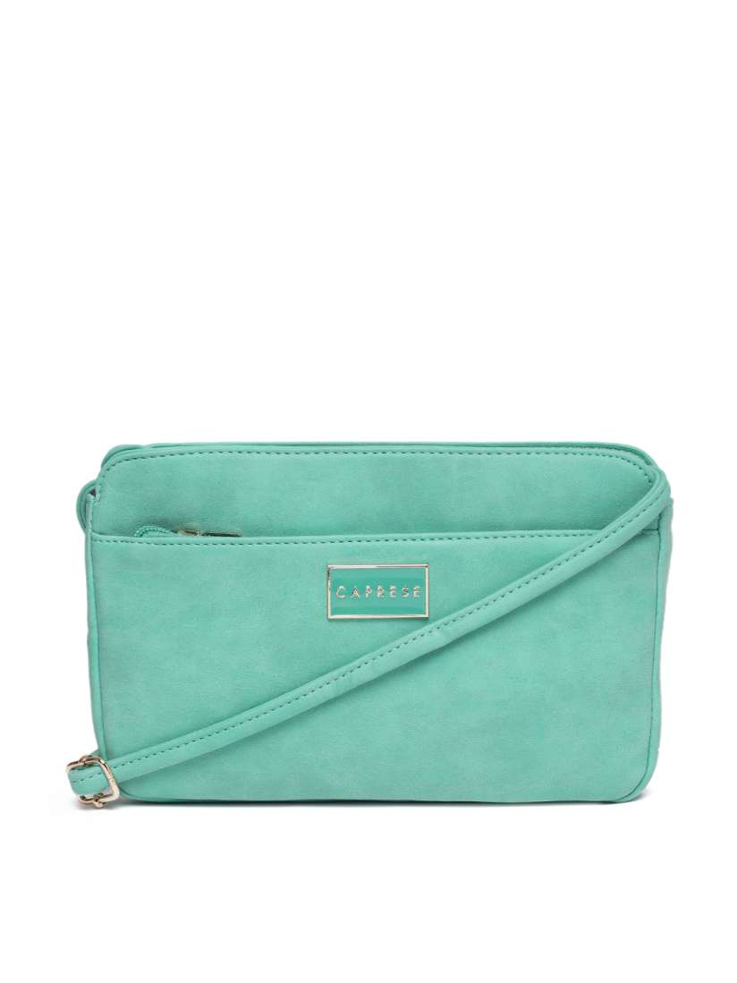 Caprese blue solid sling bag on sale