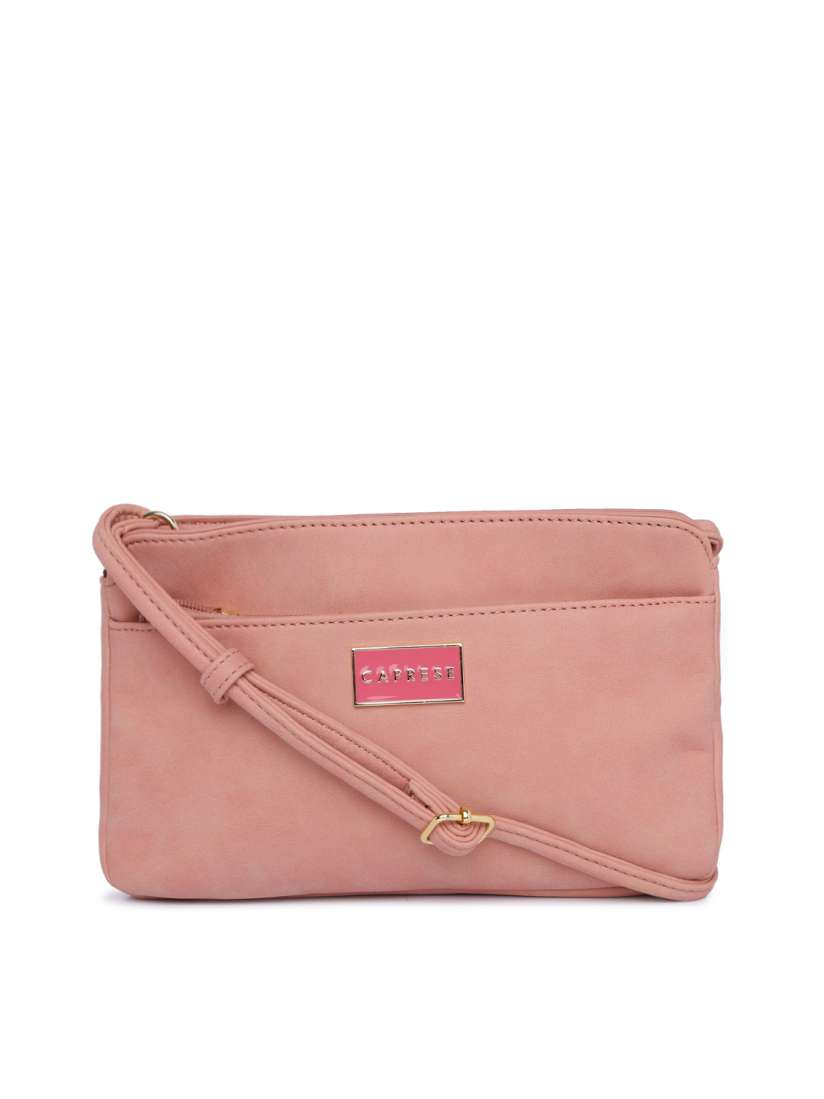 Caprese pink solid sling bag clearance