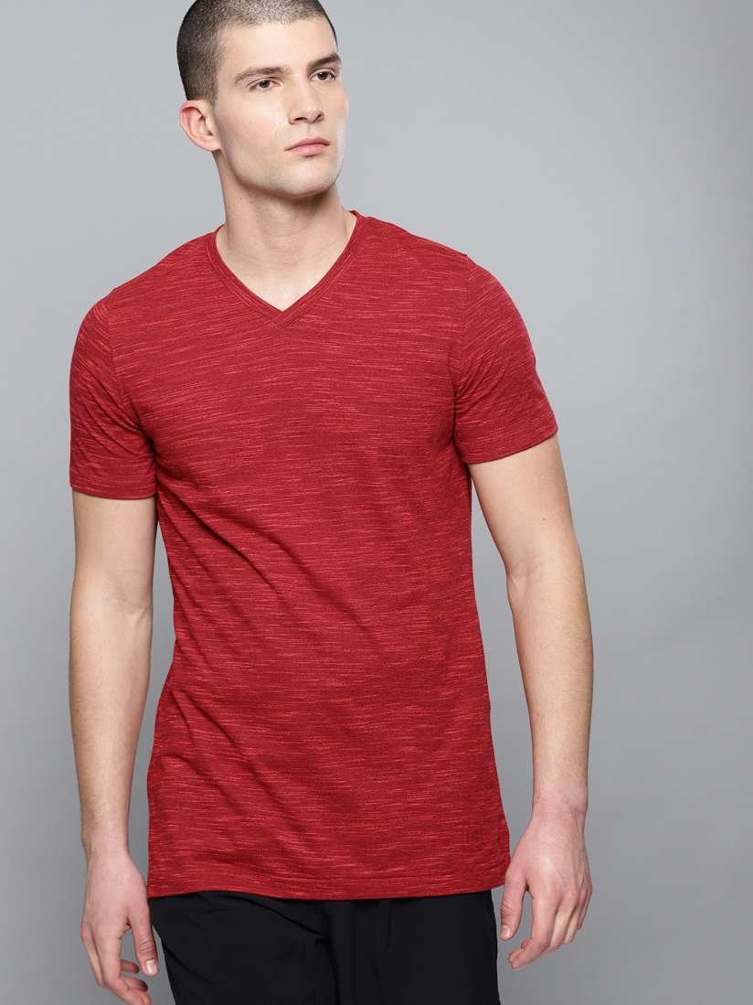 Buy UNDER ARMOUR Men Maroon Sport Style Core V Neck T shirt Tshirts for Men 8374513 Myntra