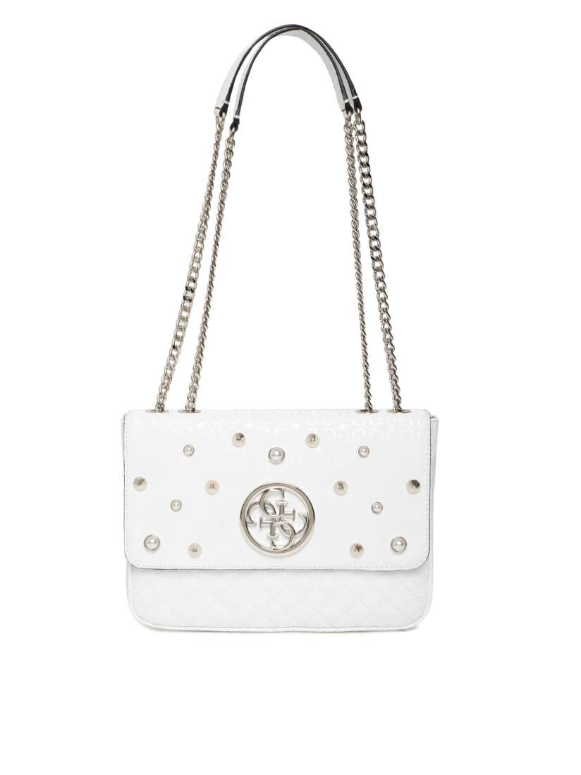 Guess white quilted handbag shop