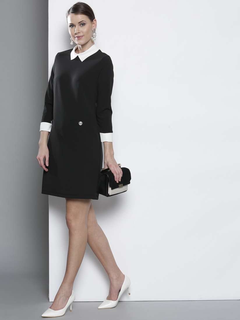 Buy DOROTHY PERKINS Women Black Solid Shift Dress Dresses for Women 8388801 Myntra