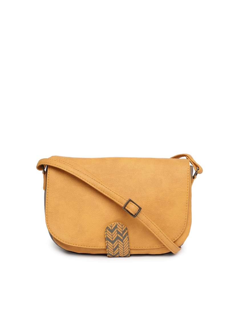 Buy Baggit Mustard Yellow Solid Sling Bag Handbags for Women 8389209 Myntra