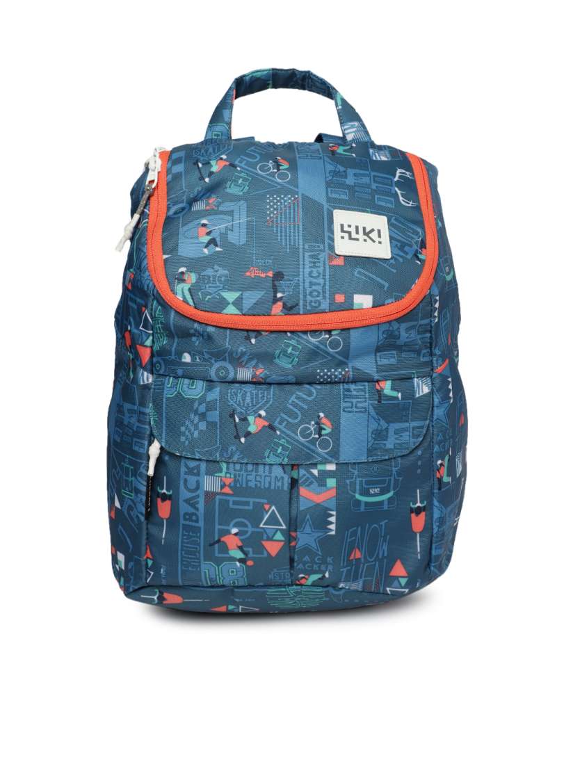 Wildcraft men blue graphic backpack discount