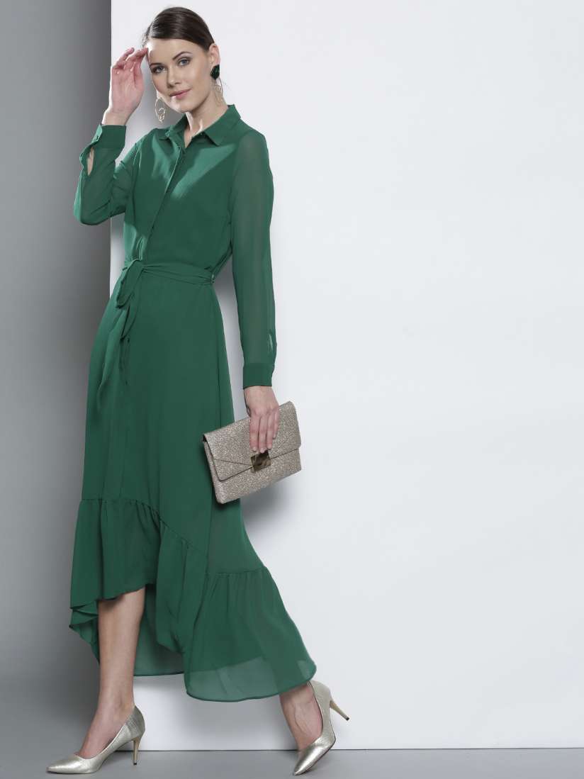 Buy DOROTHY PERKINS Women Green Solid Maxi Dress Dresses for Women 8403645 Myntra