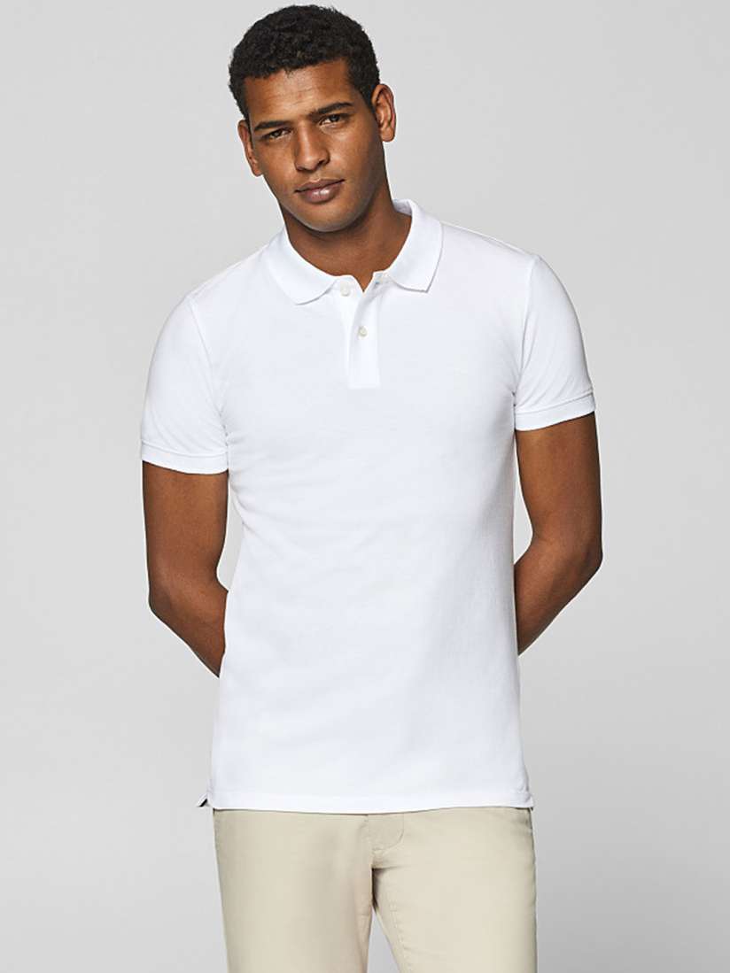Buy ESPRIT Men White Solid Polo Collar T shirt Tshirts for Men 8413061 Myntra