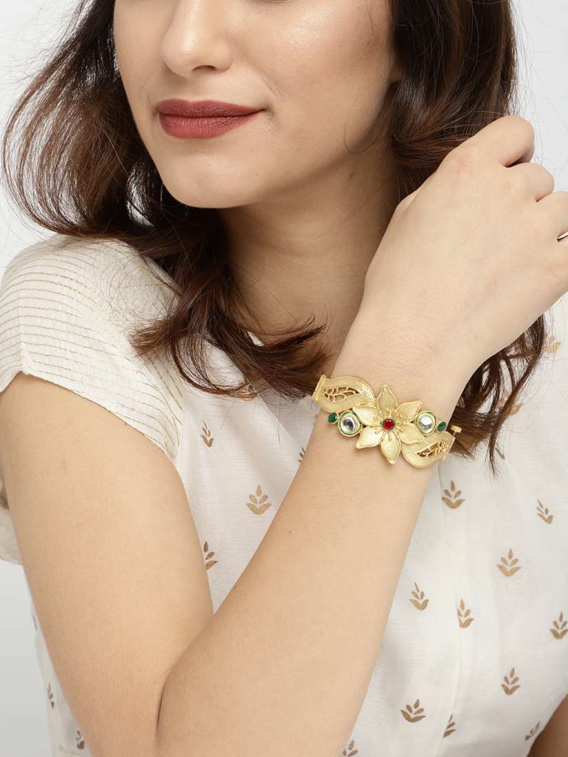 Buy Sukkhi Gold Toned Kada Bracelet Bracelet for Women 8415795 Myntra