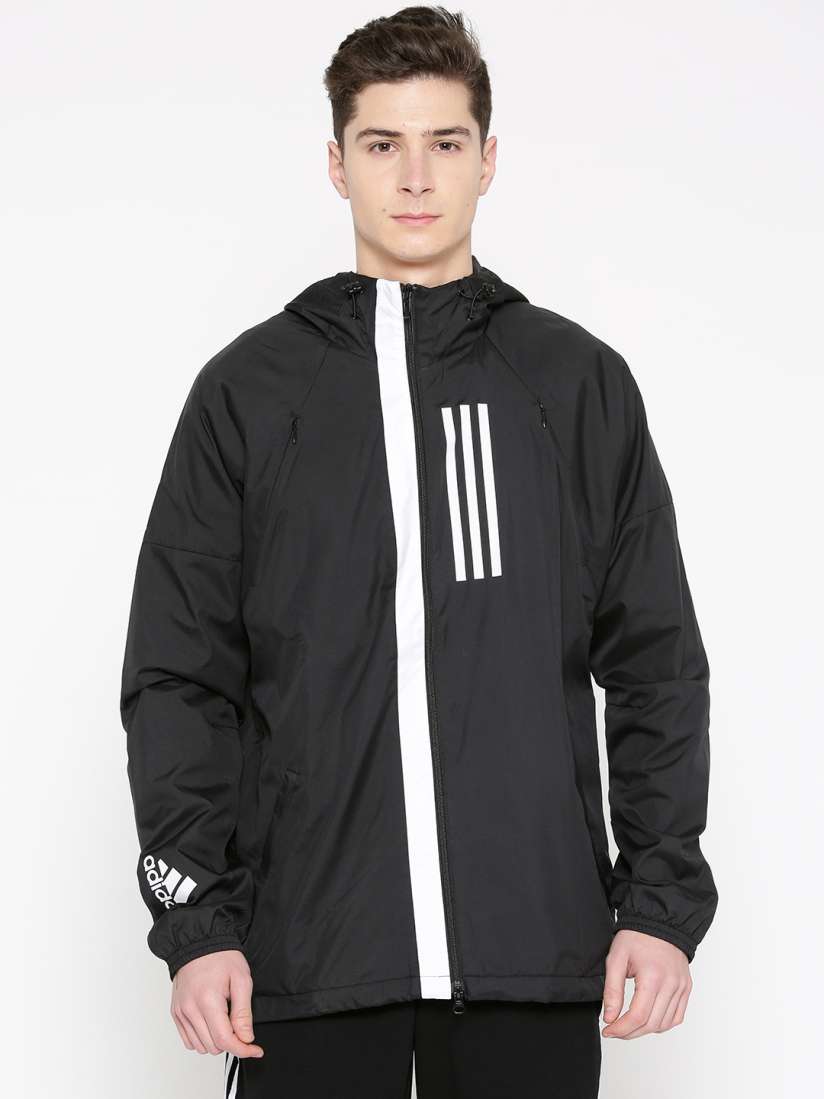 Buy ADIDAS Men Black Solid WND Fleece Lined Sporty Jacket Jackets for Men 8421029 Myntra