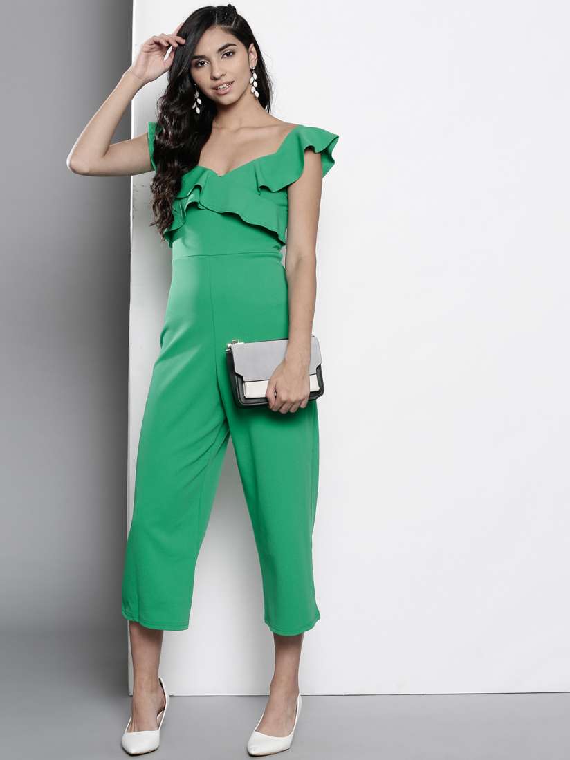 Buy DOROTHY PERKINS Green Solid Culotte Jumpsuit Jumpsuit for Women 8425521 Myntra