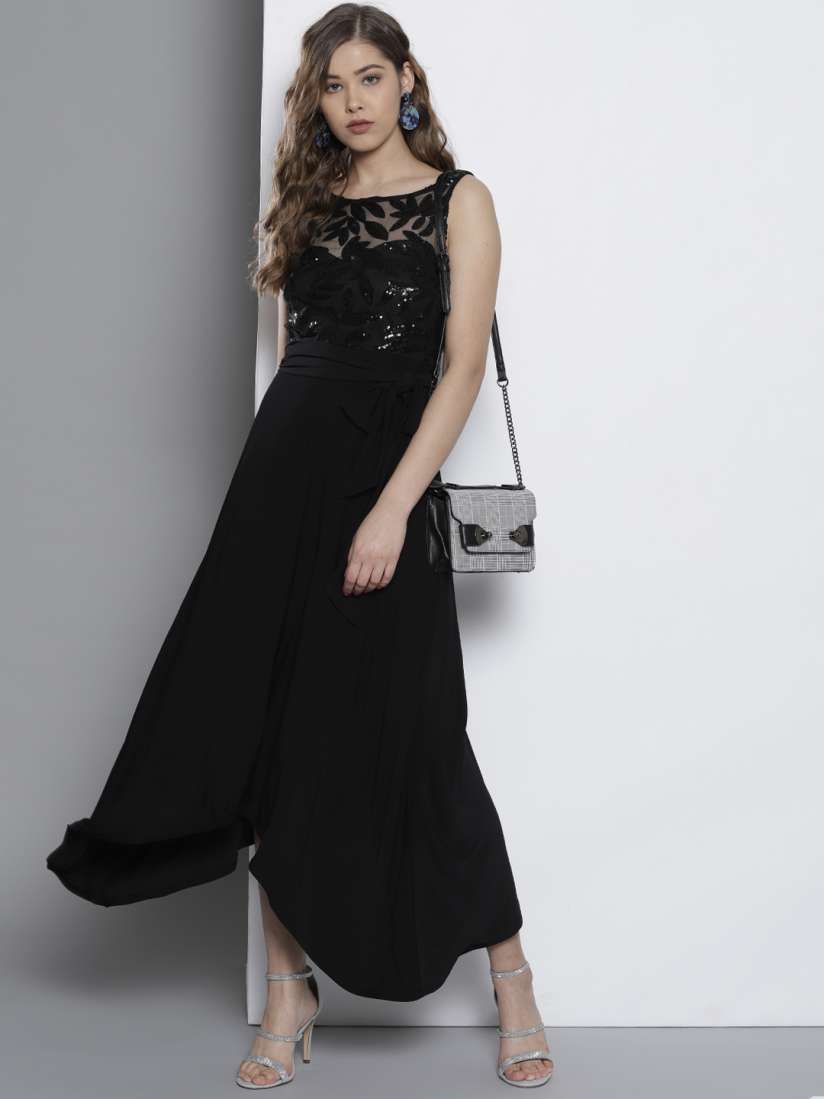 Buy DOROTHY PERKINS Women Black Sequinned Maxi Dress Dresses for Women 8425525 Myntra