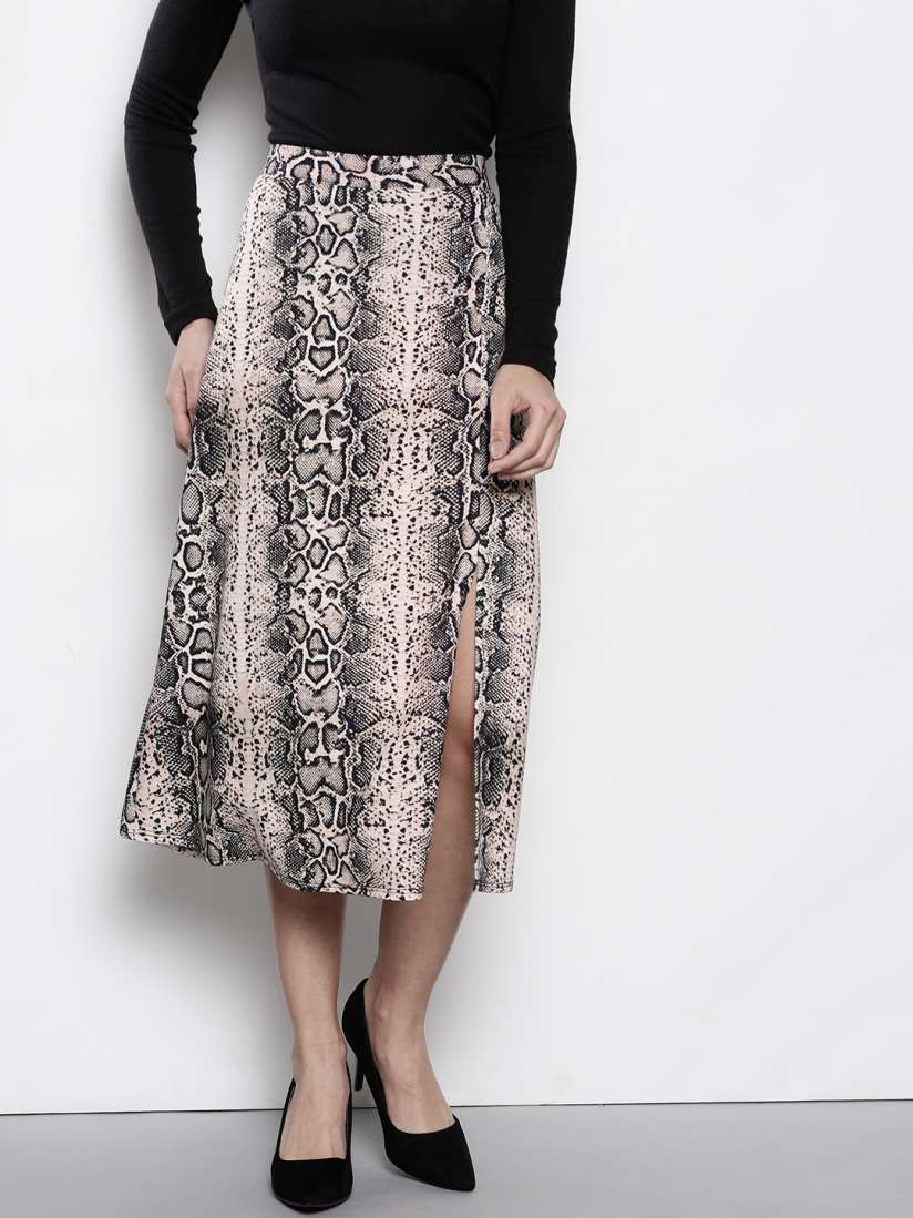 Snake print flare skirt on sale