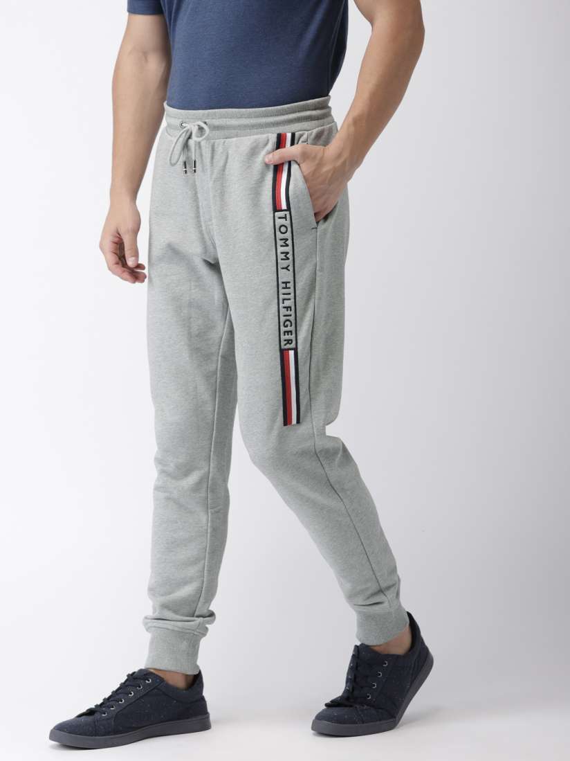 Buy Tommy Hilfiger Men Grey Melange Solid Joggers Track Pants for Men 8435229 Myntra