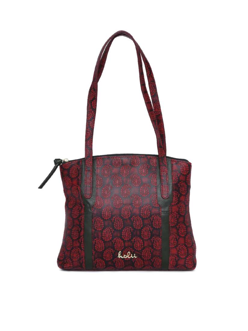 Buy Holii Red Black Textured Leather Shoulder Bag Handbags for Women 8438207 Myntra