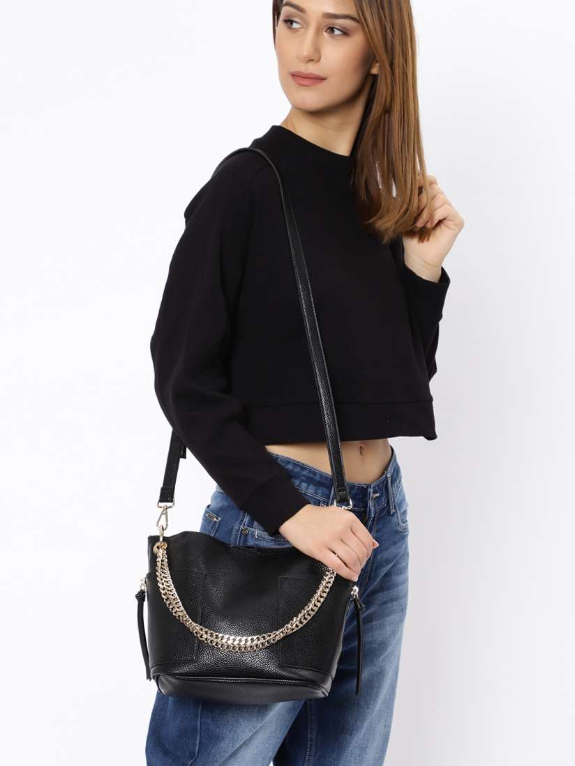 Buy Steve Madden Black Solid Shoulder Bag Handbags for Women 8438763 Myntra