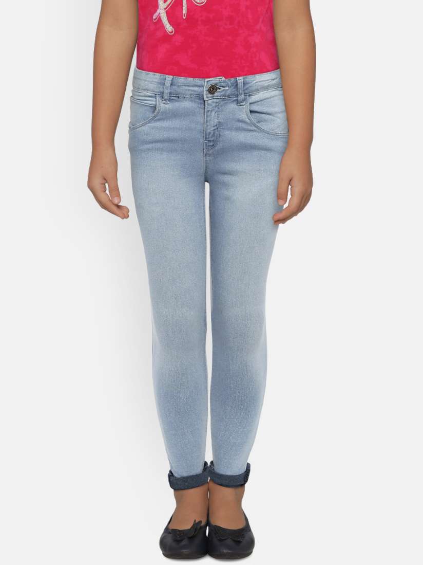 Buy Palm Tree Girls Blue Slim Fit Mid Rise Clean Look Jeans Jeans for Girls 8438957 Myntra