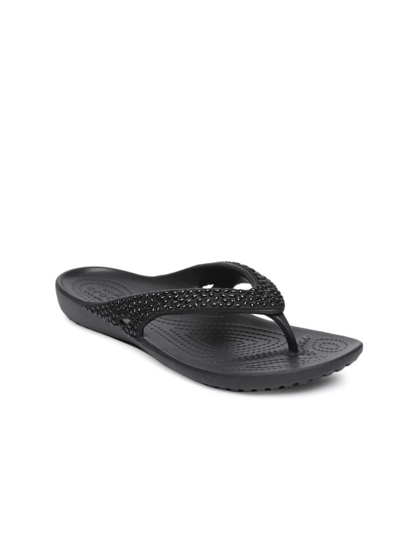 Buy Crocs Women Black Embellished Thong Flip Flops Flip Flops for Women 8448949 Myntra