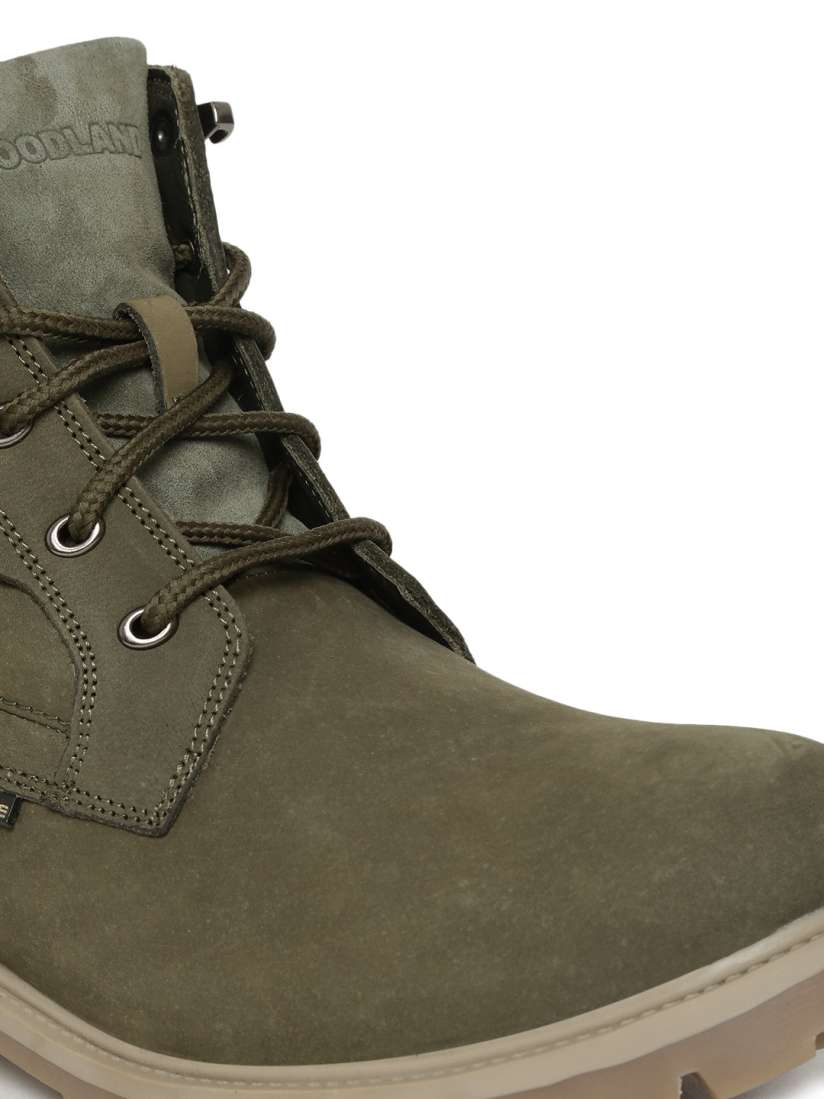 Woodland boots olive green hot sale