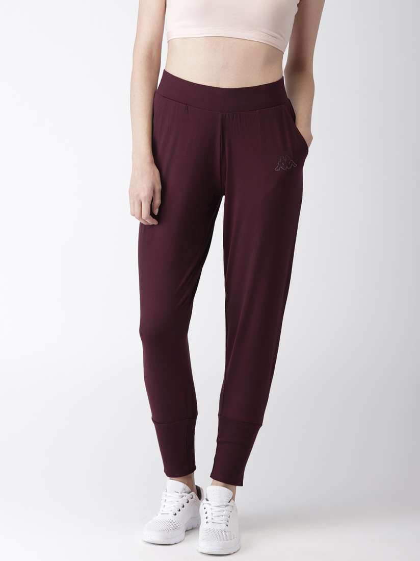 Buy Kappa Women Burgundy Comfort Fit Solid Joggers Track Pants for Women 8452019 Myntra