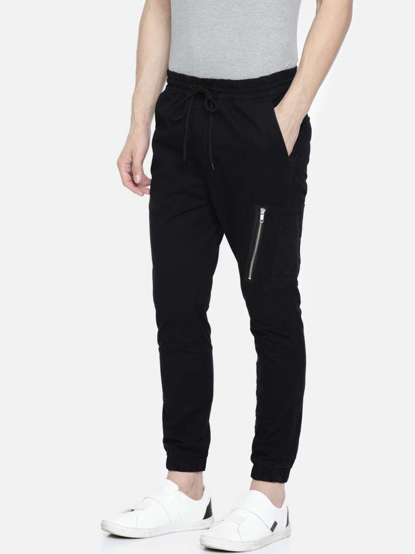 Buy SKULT by Shahid Kapoor Men Black Regular Fit Solid Joggers Trousers for Men 8460149 Myntra