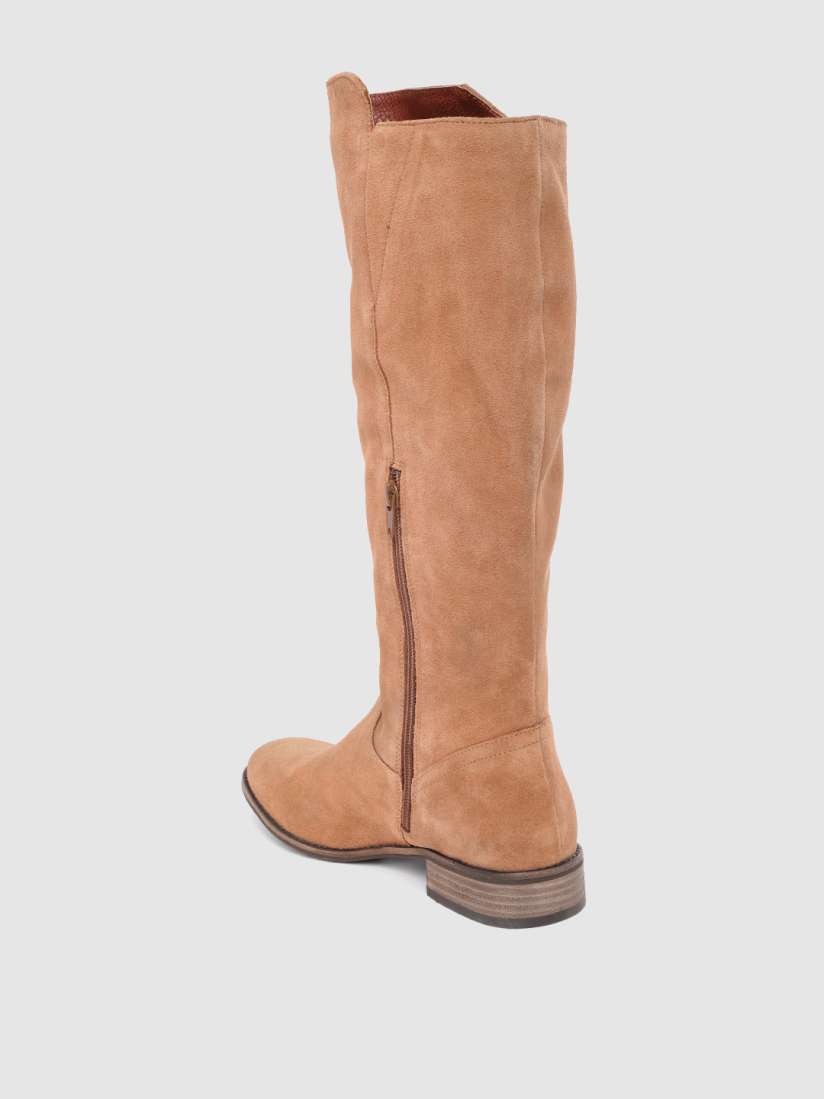 Buy Superdry Women Tan Brown Leather High Top Flat Boots Boots for Women 8468307 Myntra