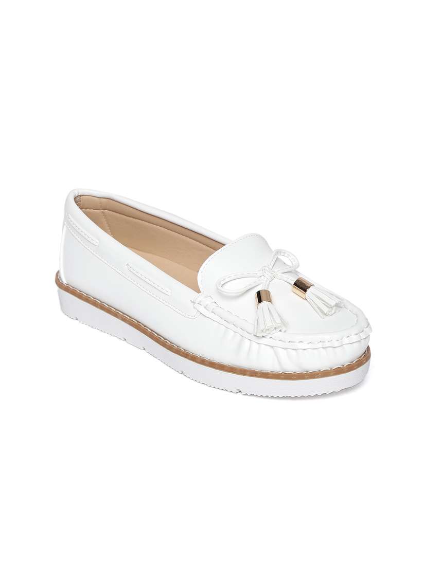 Buy Van Heusen Women White Solid Loafers Casual Shoes for Women