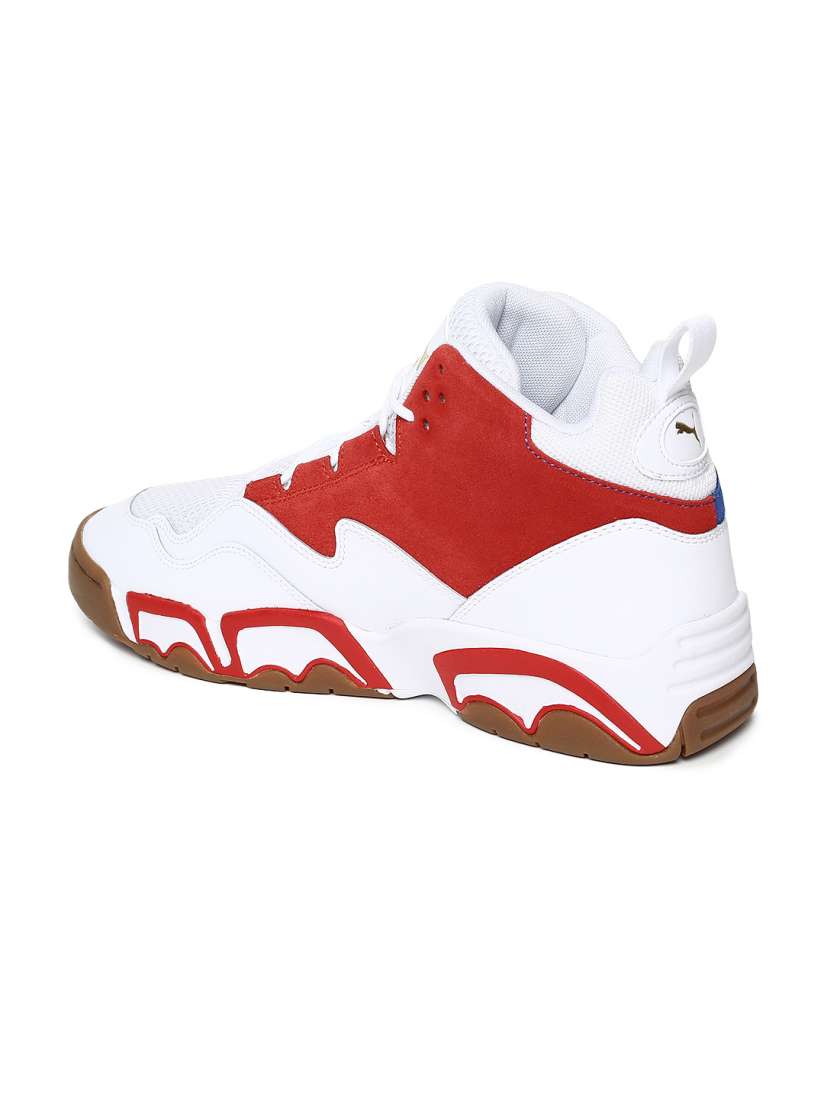 Buy Puma Men White Blue Source Mid Playoffs Colourblocked Sneakers Casual Shoes for Men 8477819 Myntra