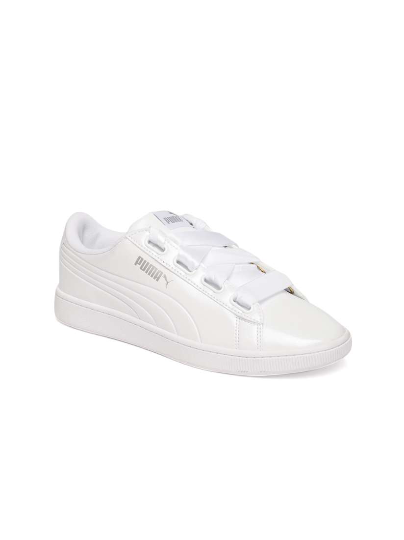 White puma with ribbon laces cheap