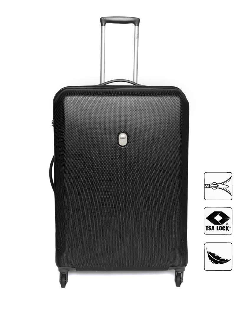 Buy DELSEY Unisex Black Textured MISAM Large Trolley Suitcase Trolley Bag for Unisex 8482395 Myntra