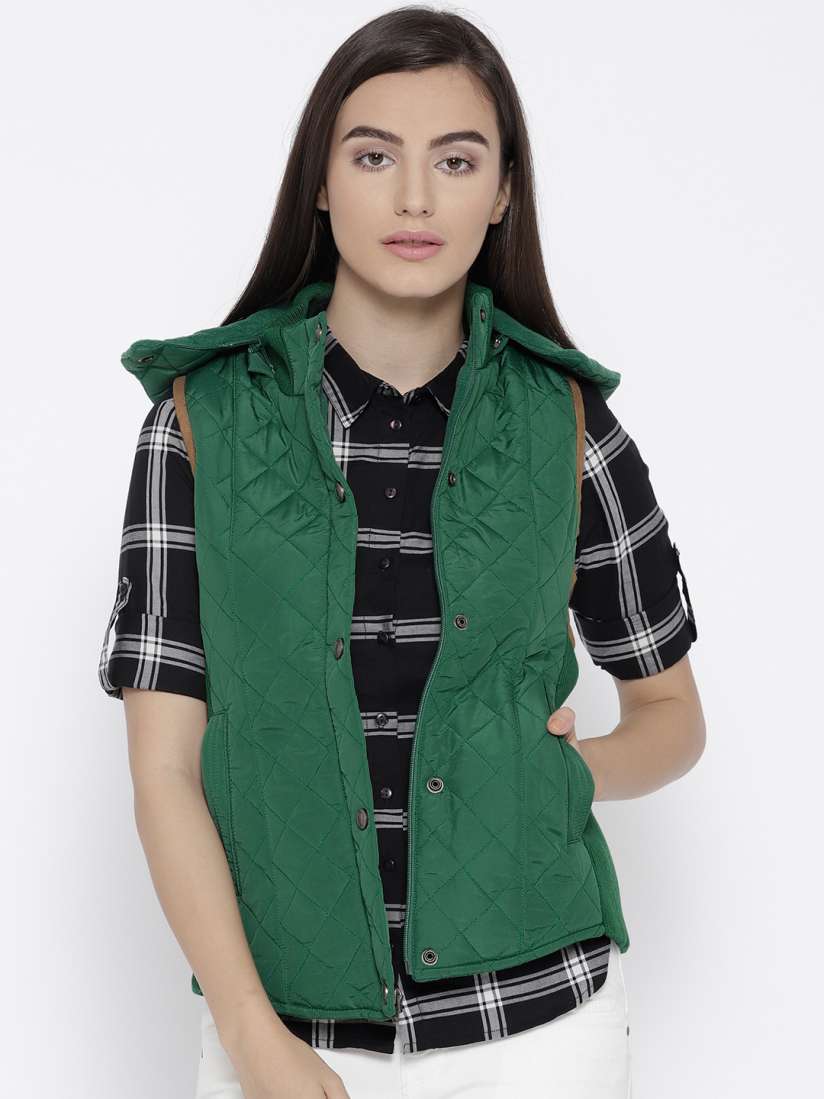 Buy Trufit Women Green Solid Insulator Quilted Jacket Jackets for Women 8484259 Myntra