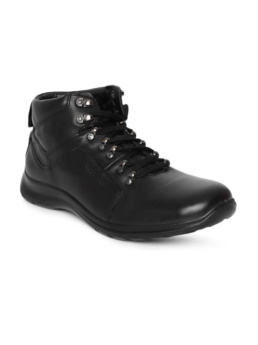Buy Woodland Men Black Solid Nubuck Mid Top Sneakers Casual Shoes for Men 8491571 Myntra