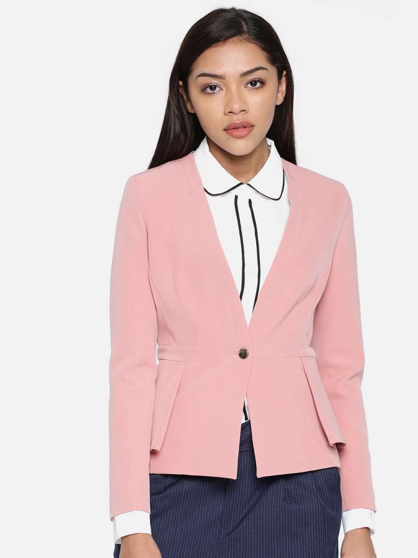 Buy Van Heusen Woman Pink Single Breasted Formal Blazer Blazers for Women 8505087 Myntra