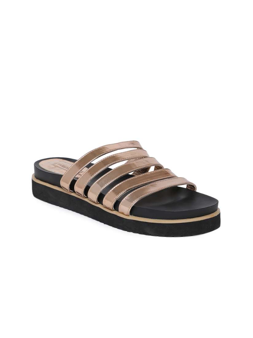 Buy FOREVER 21 Women Rose Gold Toned Solid Open Toe Flatforms Heels for Women 8505211 Myntra