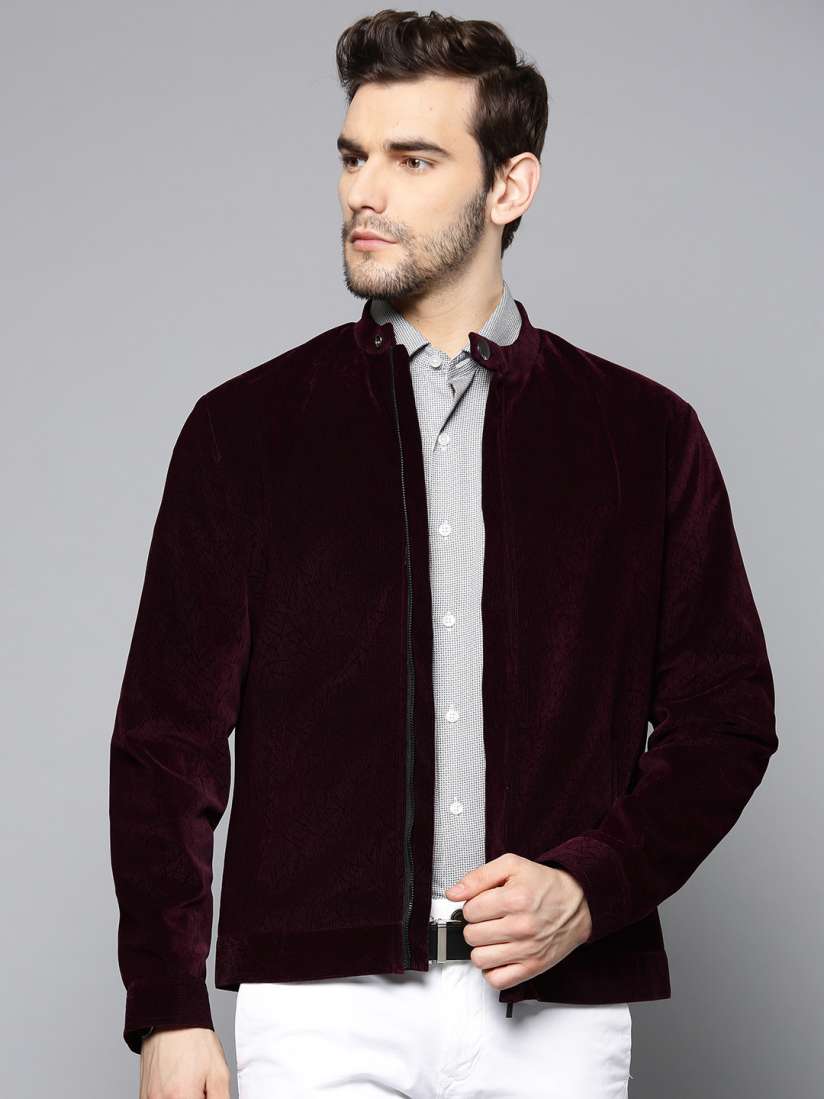 Burgundy corduroy jacket men top