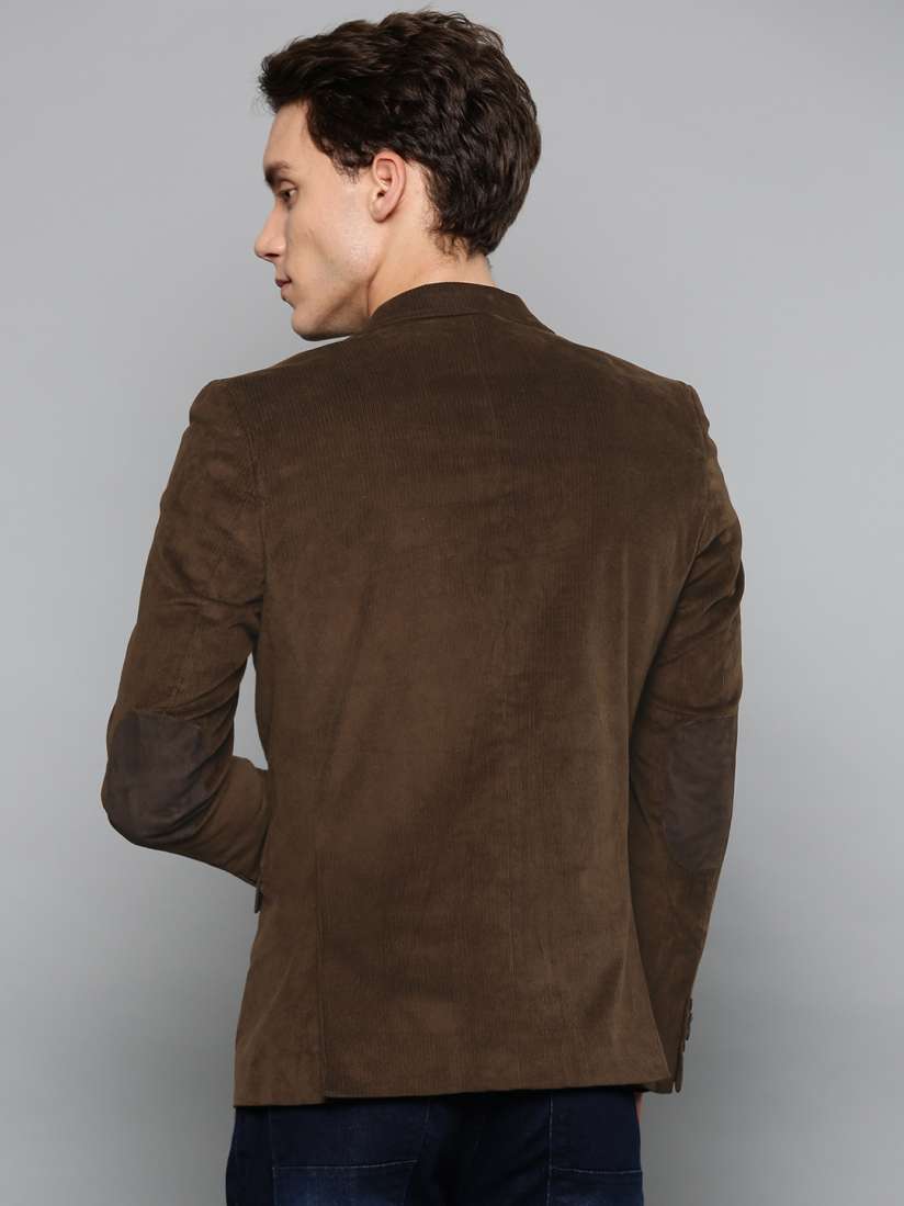 Buy Blackberrys Men Brown Solid Corduroy Slim Fit Single Breasted Casual Blazer Blazers for Men 8507083 Myntra