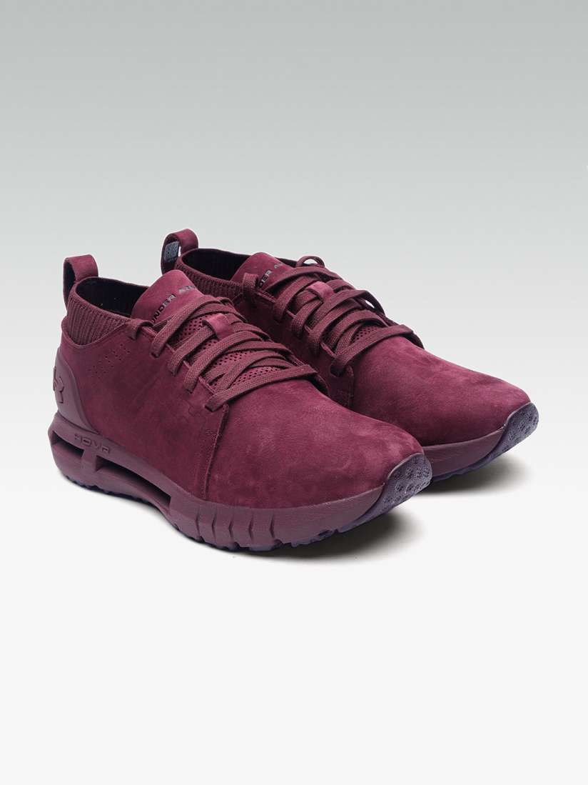 Buy UNDER ARMOUR Men Burgundy HOVR Suede Running Shoes Sports Shoes for Men 8512581 Myntra
