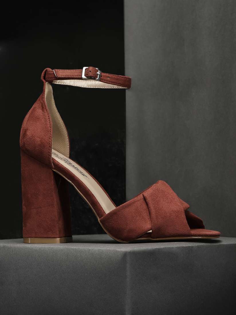 Buy Roadster Women Rust Red Solid Heels Heels for Women 8519027 Myntra