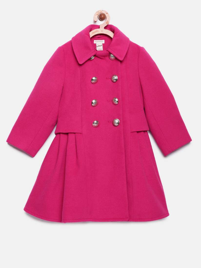 Monsoon girls pink coat cheap