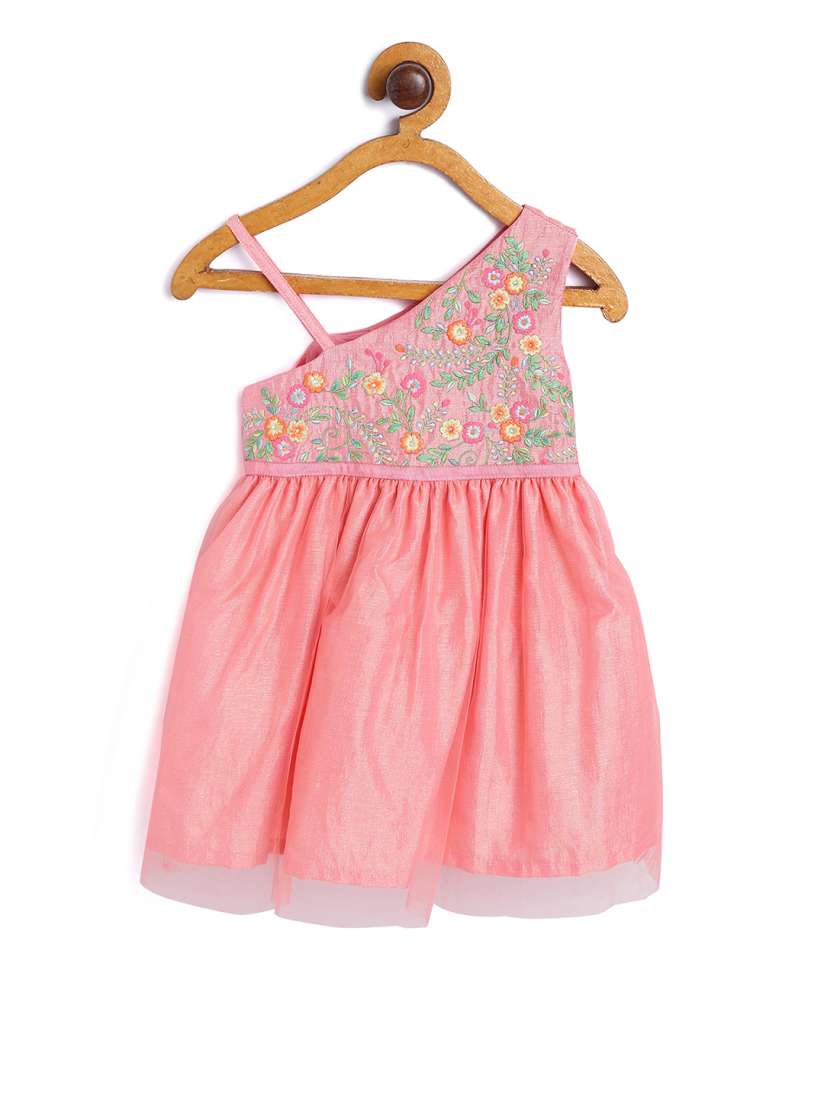 Buy Nauti Nati Girls Pink Embroidered Fit and Flare Dress Dresses for Girls 8556679 Myntra
