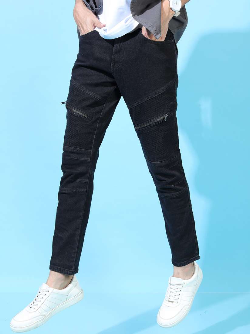 Buy LOCOMOTIVE Men Black Tapered Fit Mid Rise Clean Look Stretchable Jeans Jeans for Men 8569933 Myntra