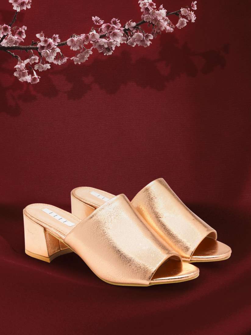 Rose gold mule heels online