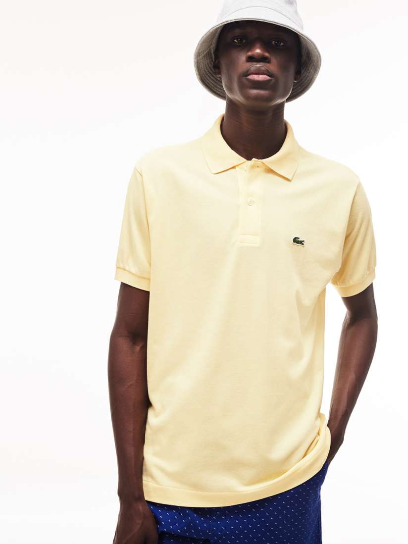 Yellow lacoste t shirt on sale