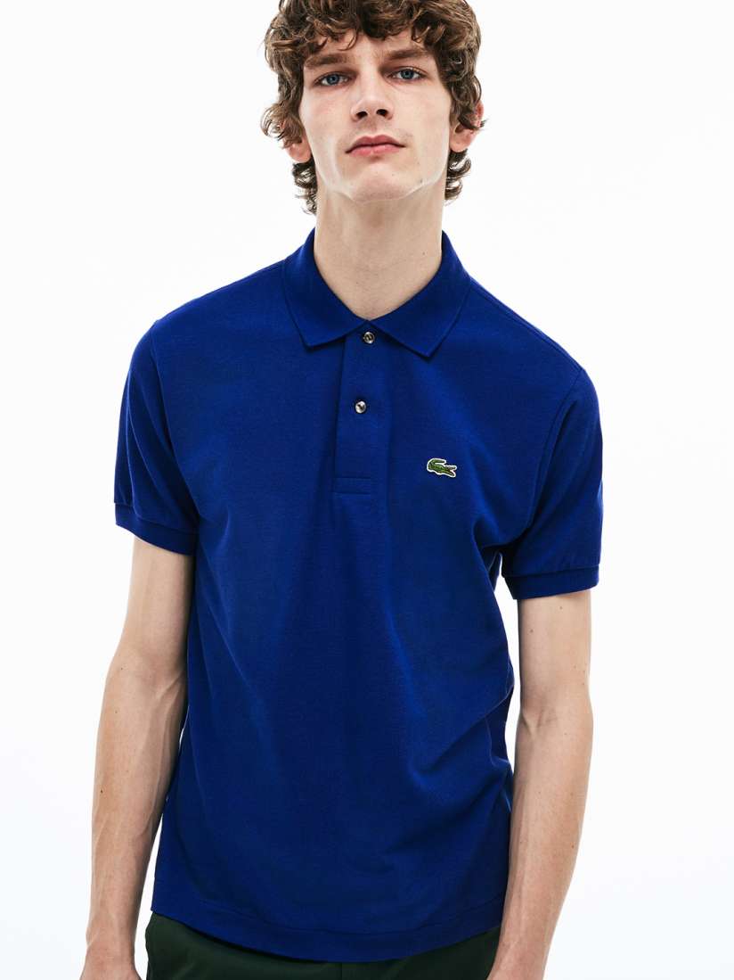 Buy Lacoste Men Blue Solid Polo Collar Pure Cotton T shirt Tshirts for Men 8587469 Myntra
