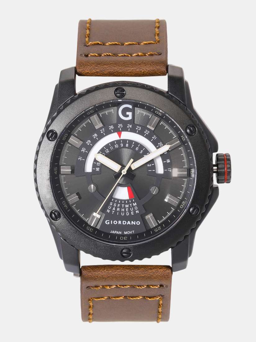Giordano watch black metal outlet