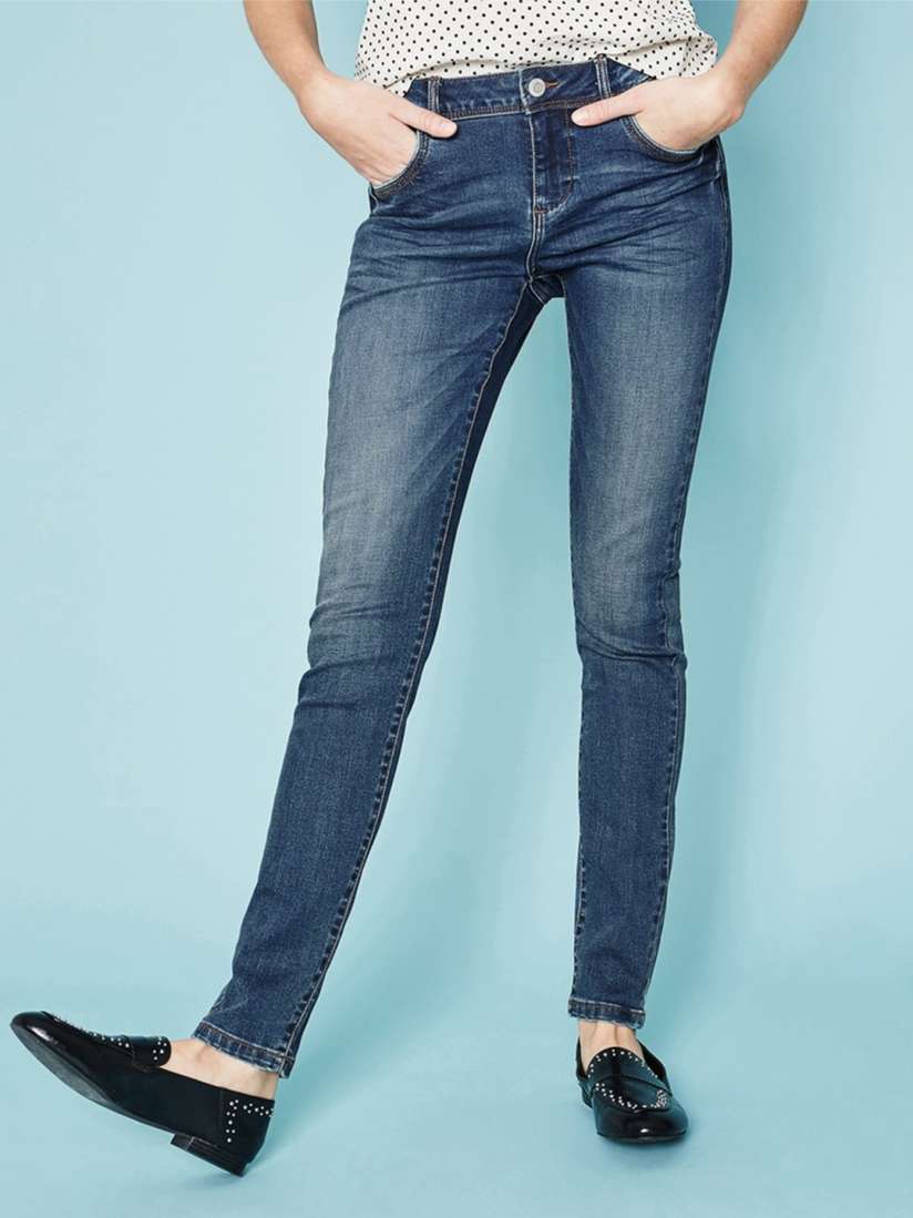Buy promod Women Blue Gaspard Skinny Fit Mid Rise Clean Look Stretchable Jeans Jeans for Women 8600623 Myntra