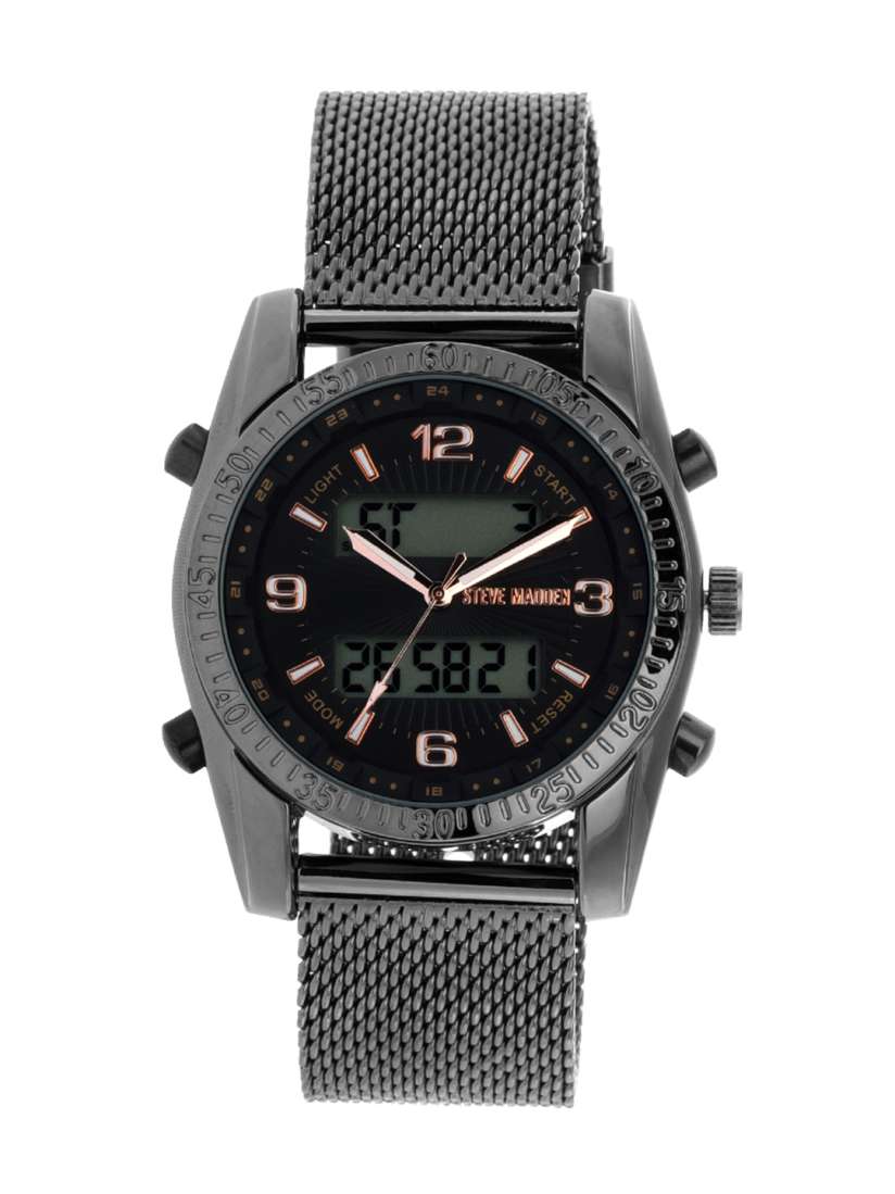 Steve madden black mens watch store