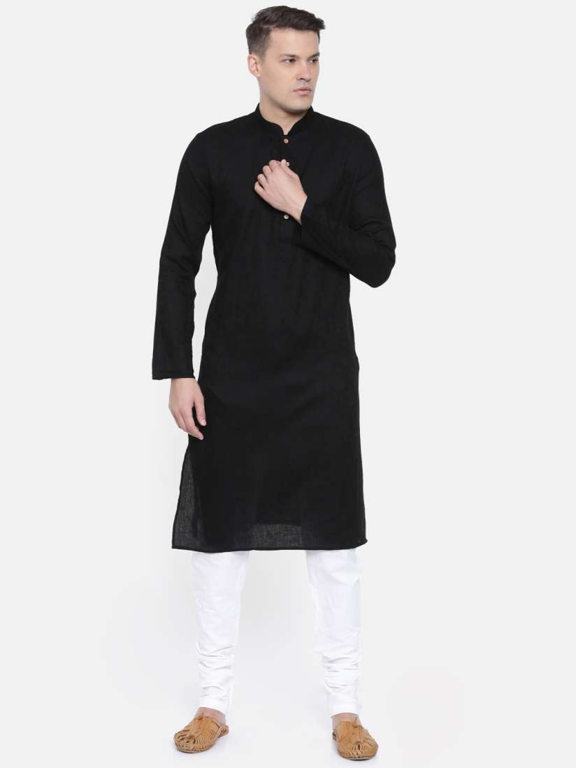 Buy Ethnix by Raymond Men Black White Self Design Kurta with Churidar Kurta Sets for Men 8603025 Myntra