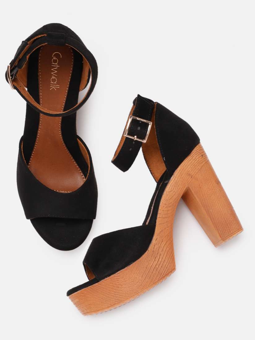 Buy Catwalk Women Black Solid Sandals Heels for Women 8607533 Myntra