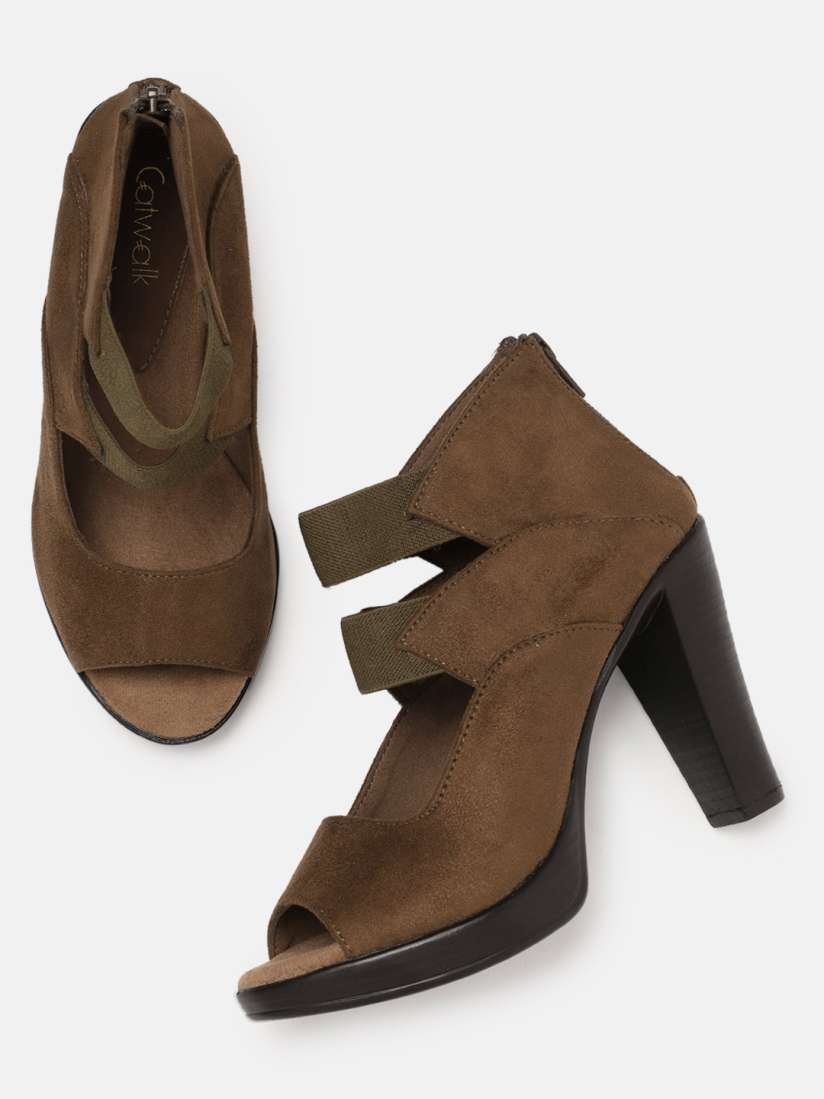 Catwalk brown heels cheap